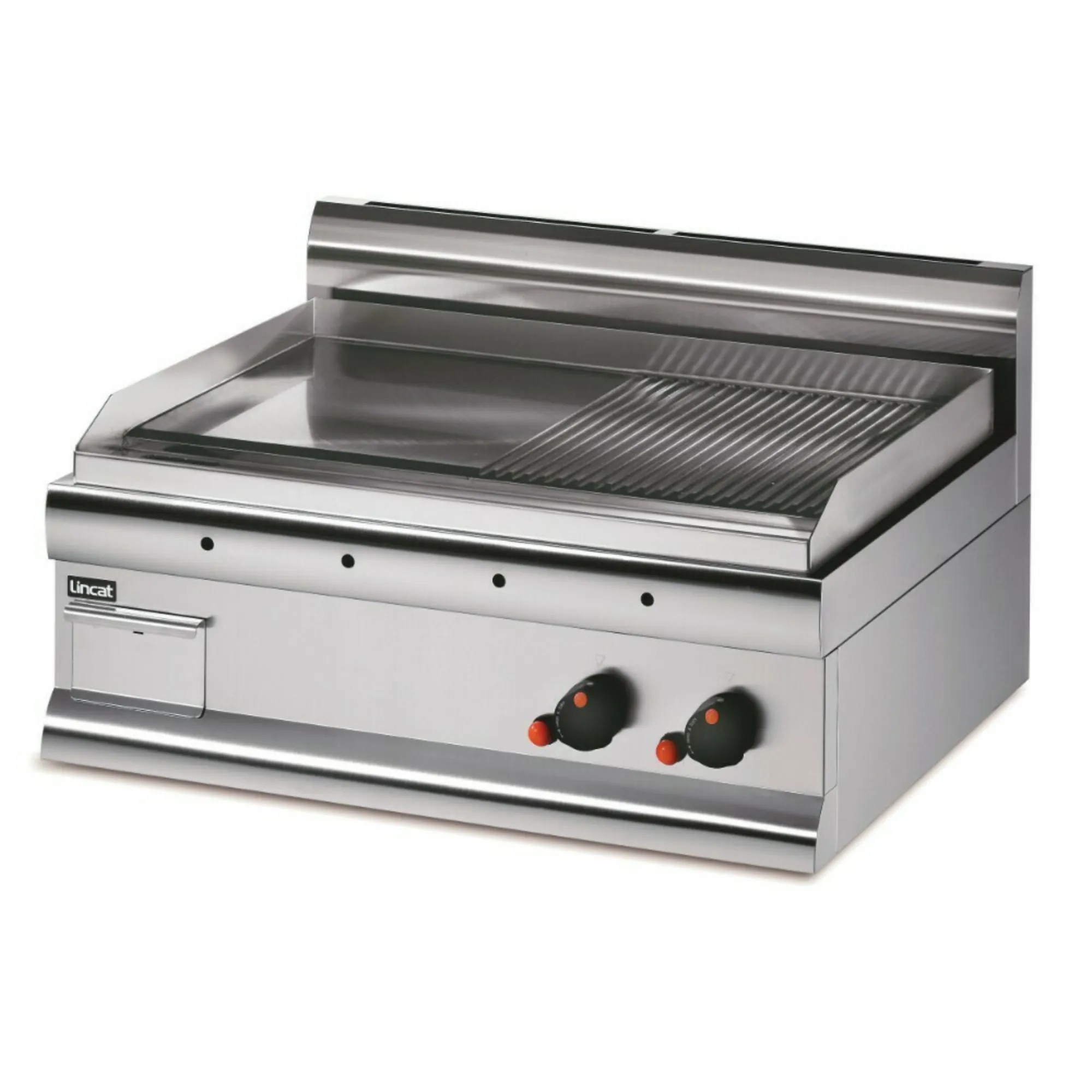 Picture of Lincat Silverlink 600 Natural Gas Counter-top Griddle - Half-Ribbed Plate - W 750 mm - 7.5 kW - GS7R/N