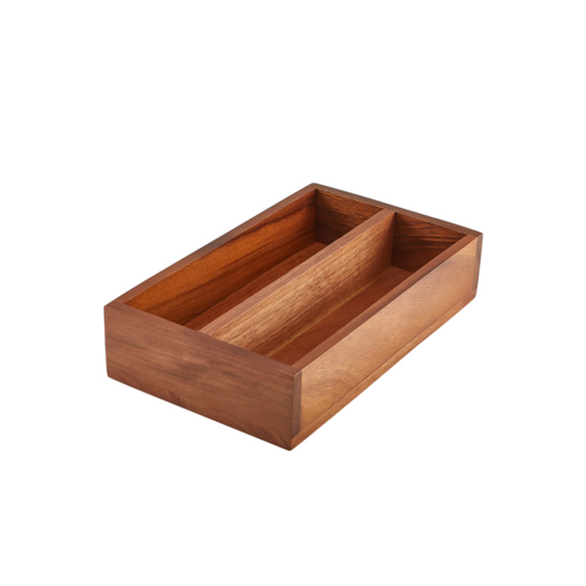 Picture of GenWare Acacia Wood 2 Compartment Cutlery Tray - WDCT-2