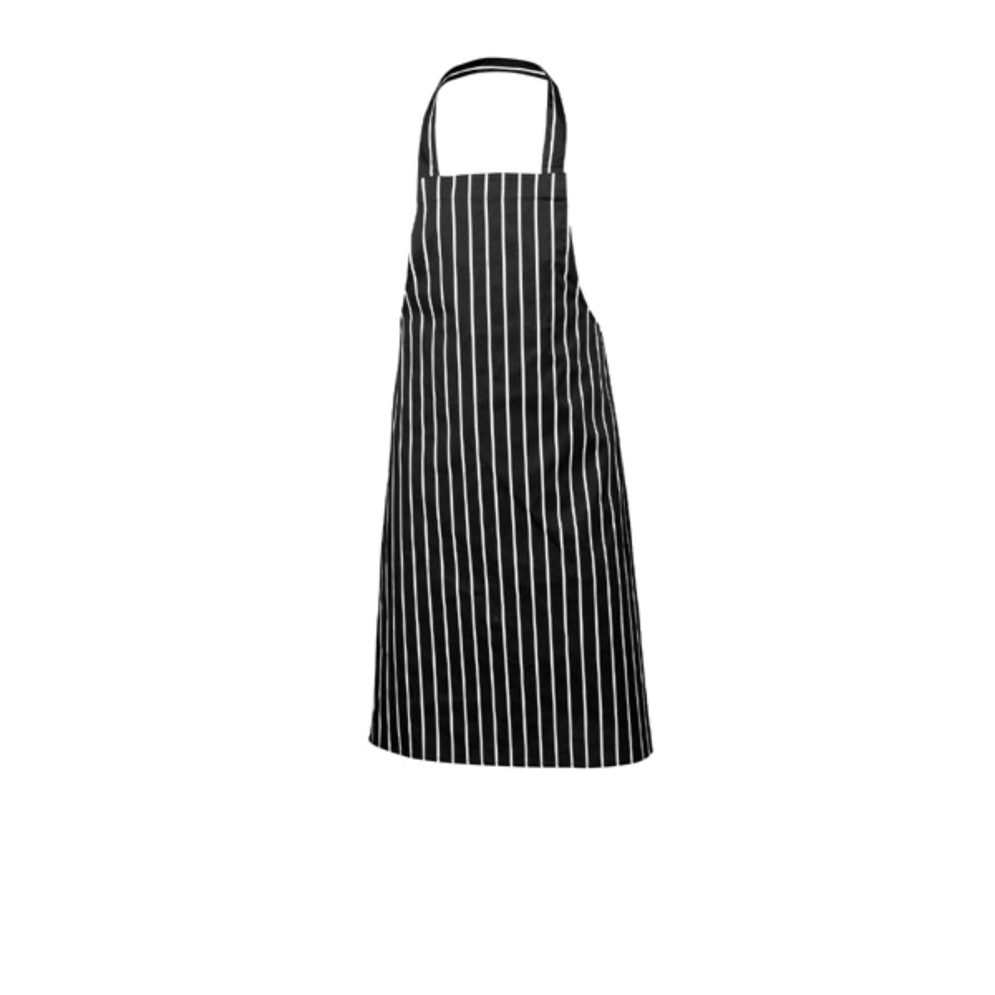 Picture of Black Butchers Stripe Bib Apron 70x100cm - NA08BK