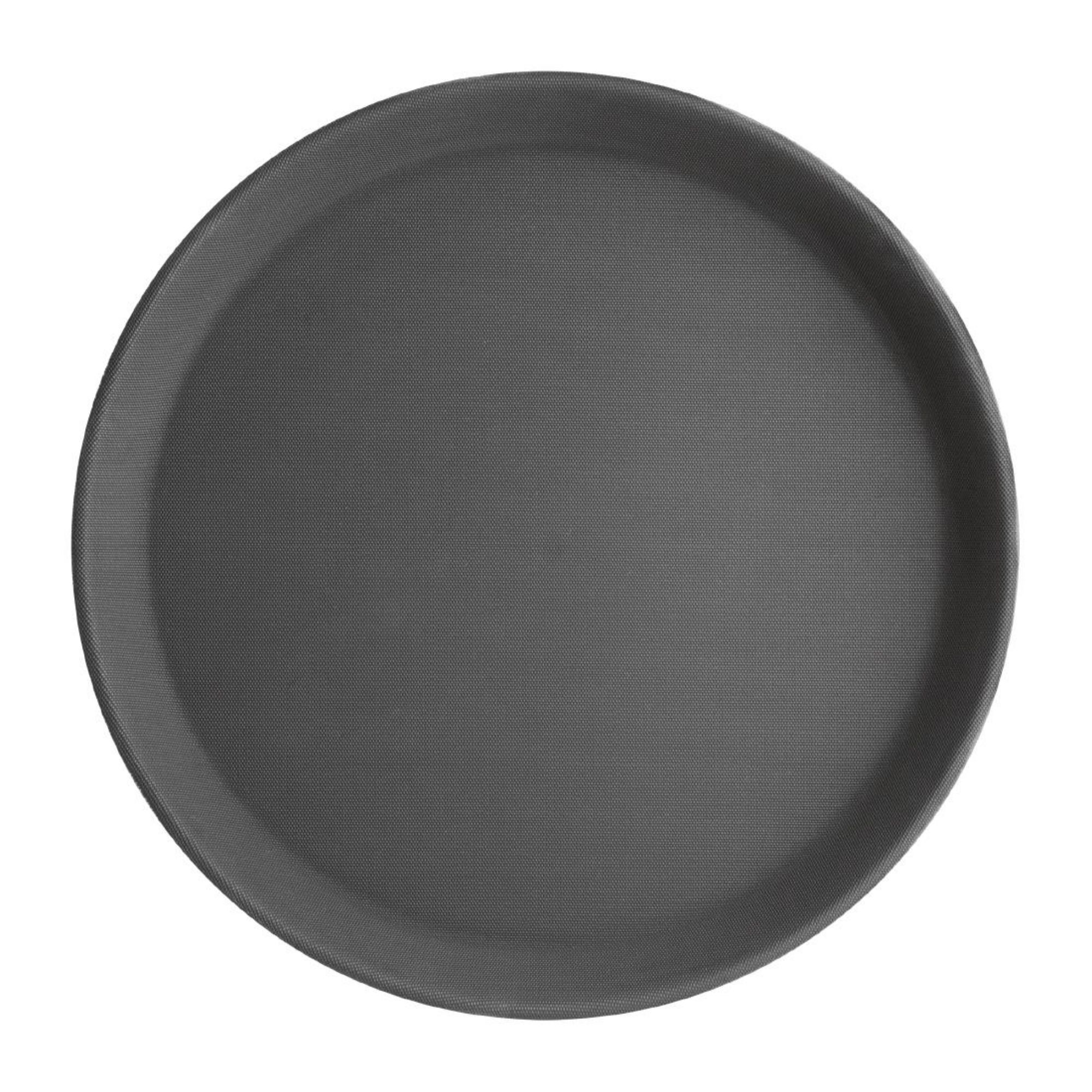 Picture of Olympia Kristallon Polypropylene Round Non-Slip Tray Black 356mm - C557