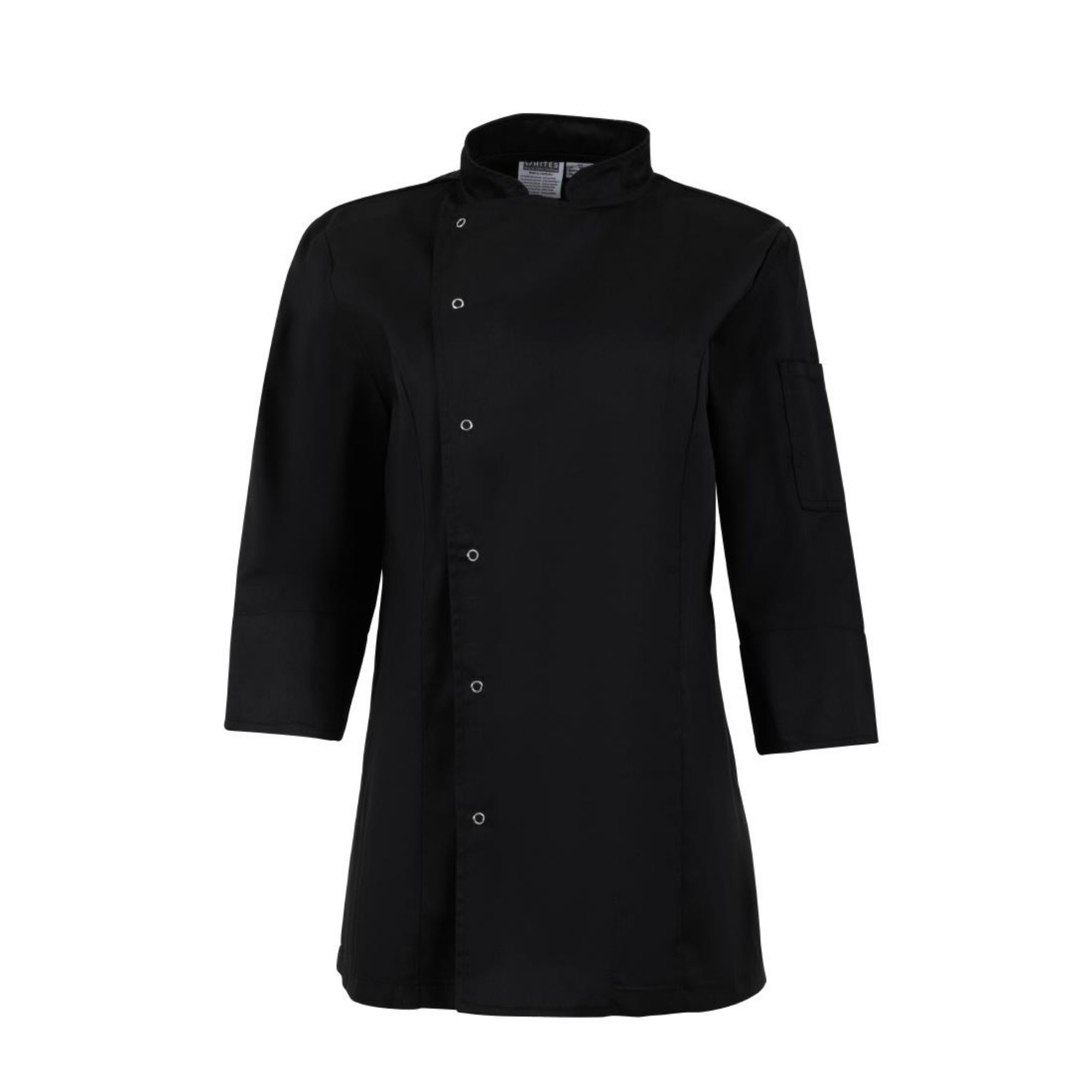 Picture of Whites Ladies Fitted Chef Jacket Black Size L - BA110-L