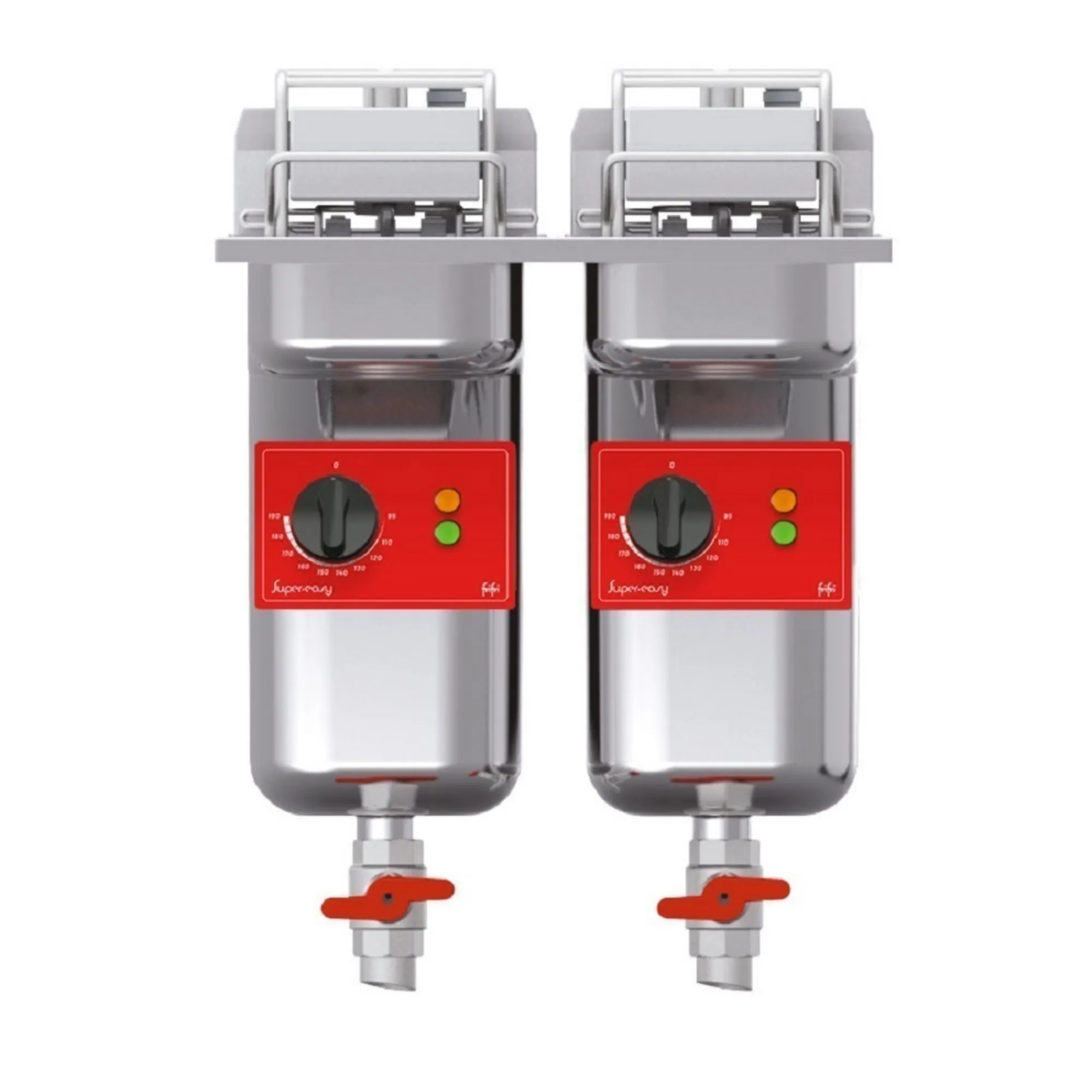 Picture of FriFri Super Easy 422 Electric Drop-in Twin Tank Fryer with Filtration - 2 Baskets - W 400 mm - 2 x 7.5 kW - SD422L32G0