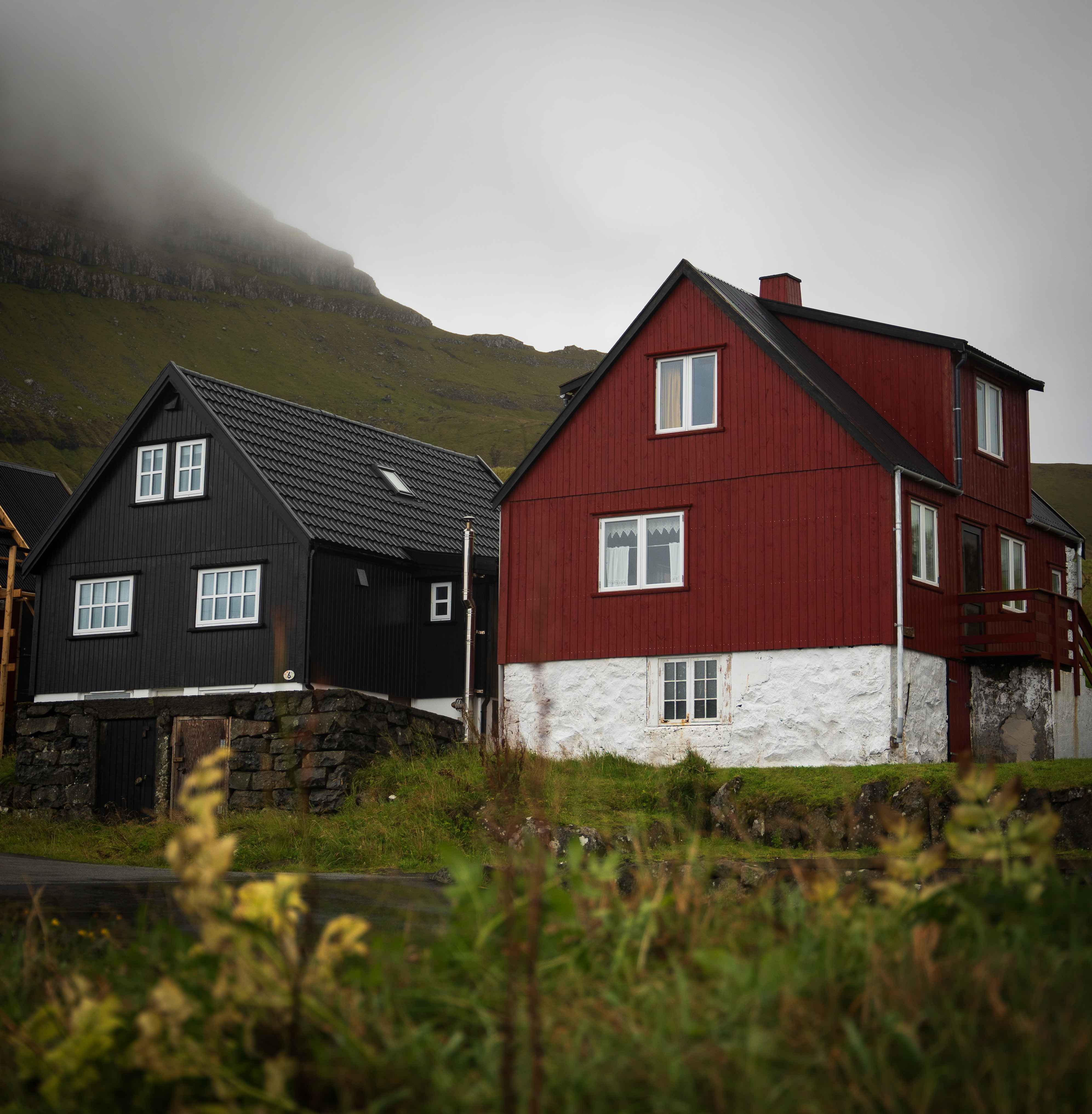 Some visually striking houses from the village en-route back to the ferry
