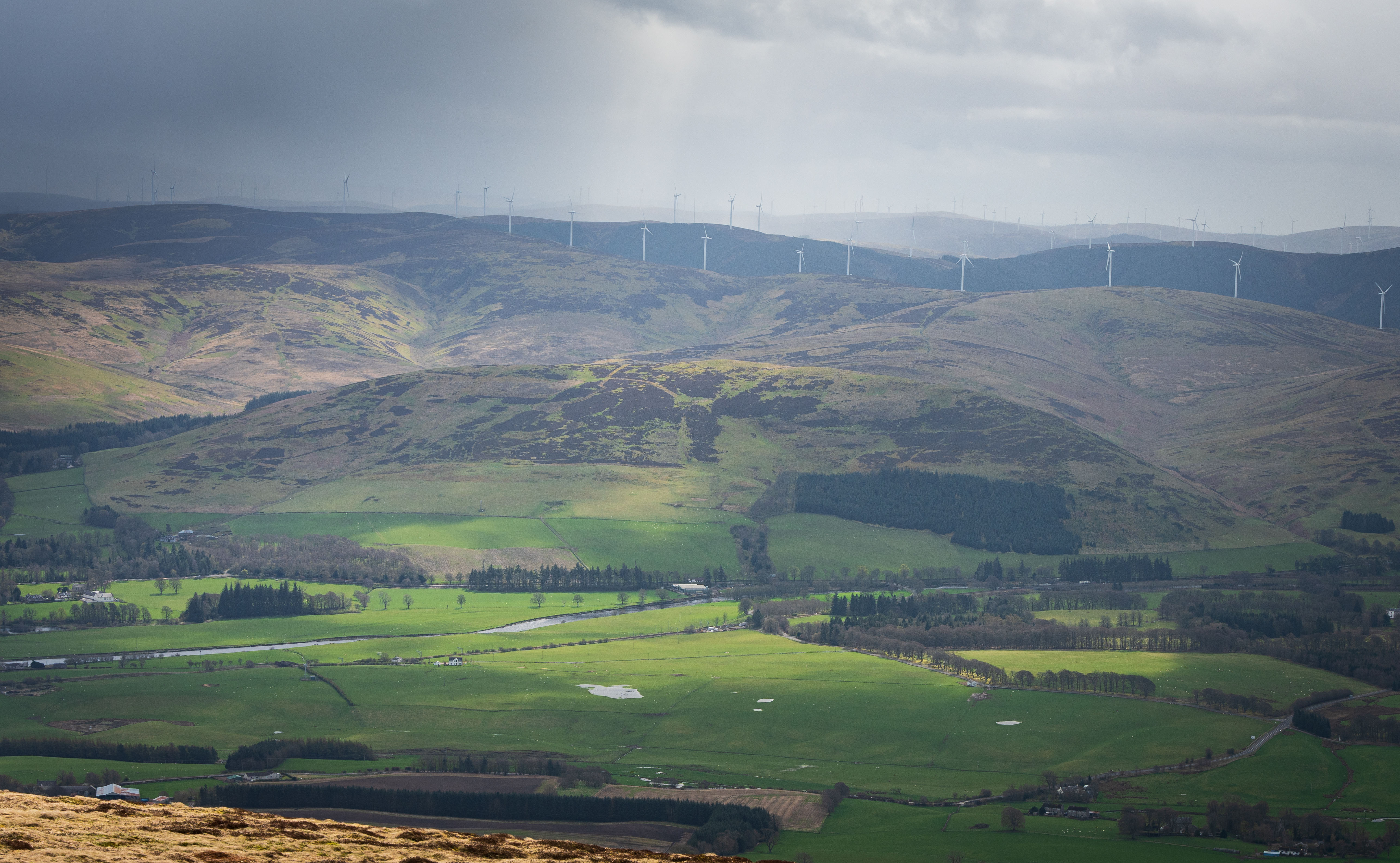 The nearby windfarm