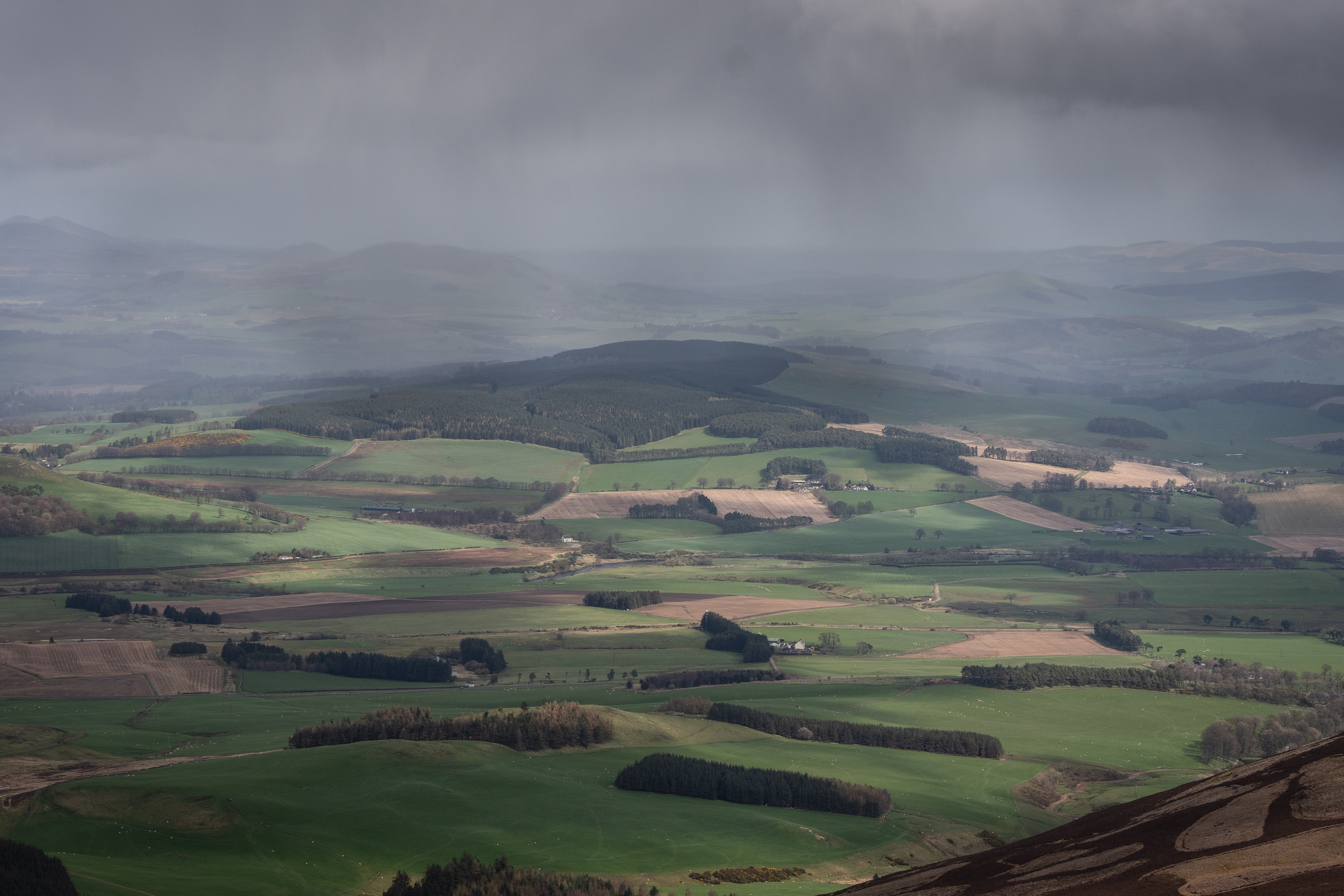 looking down into the valley