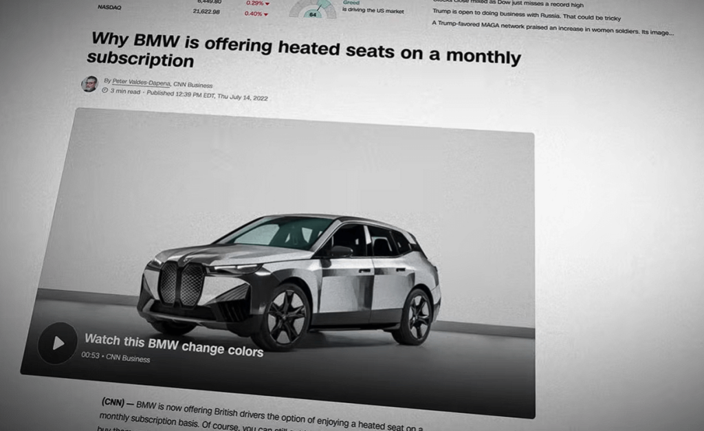 BMW monthly subscription for heated seats