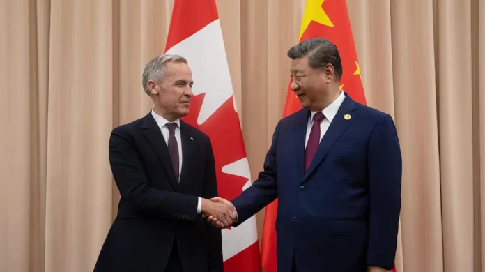 mark carney shaking hands with china xi ping