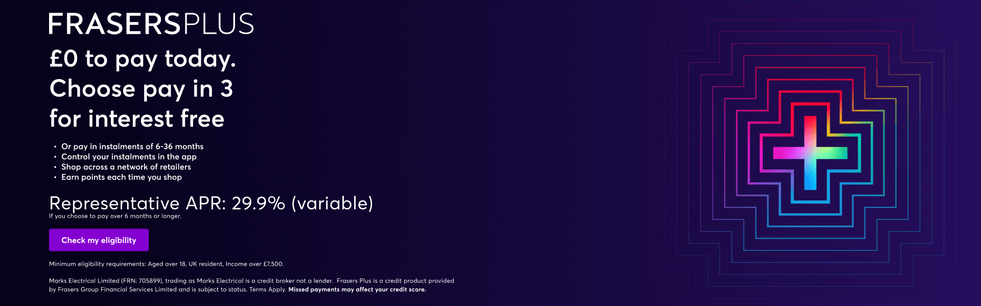 Frasers Plus Finance Hero