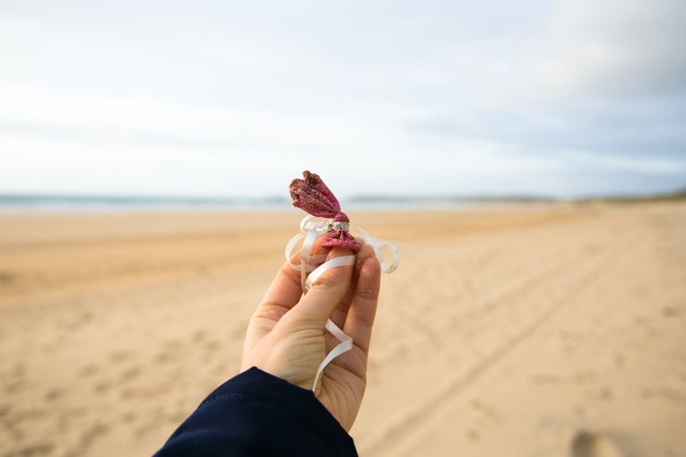 Balloon litter on Hayle Beach Cornwall Natasha Ewins