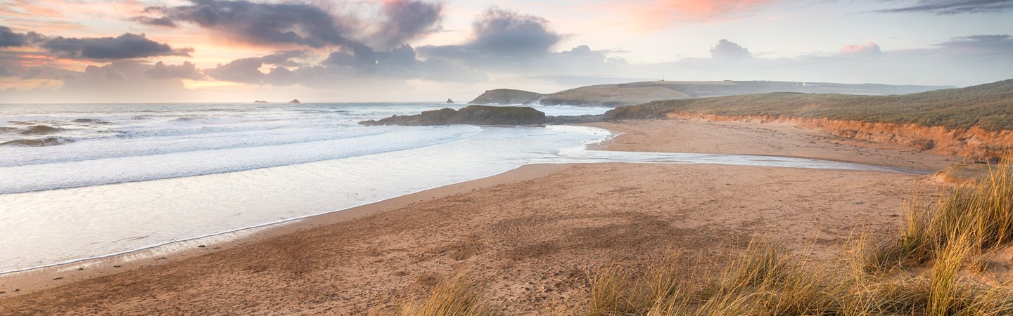 Sunset over Constantine Bay near Padstow UK Helen Hotson