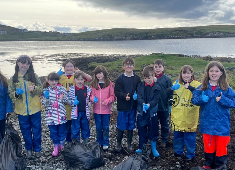 Pupils at Leverhulme Memorial Primary School/Sgoil an t-Òib on the Isle of Harris