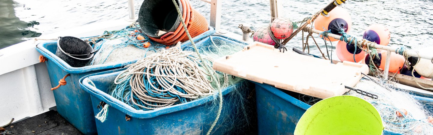 Fishing boat nets Looe Natasha Ewins