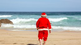 Father Christmas on the beach