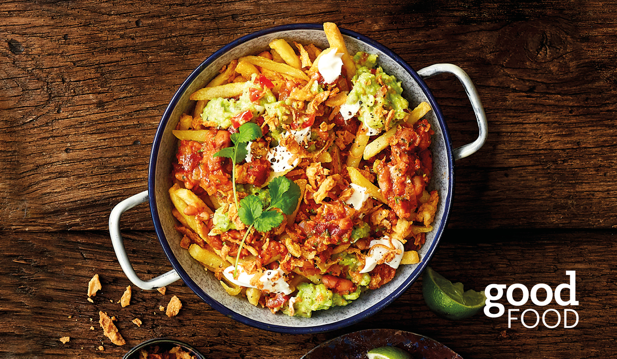 Vegan bean chilli fries