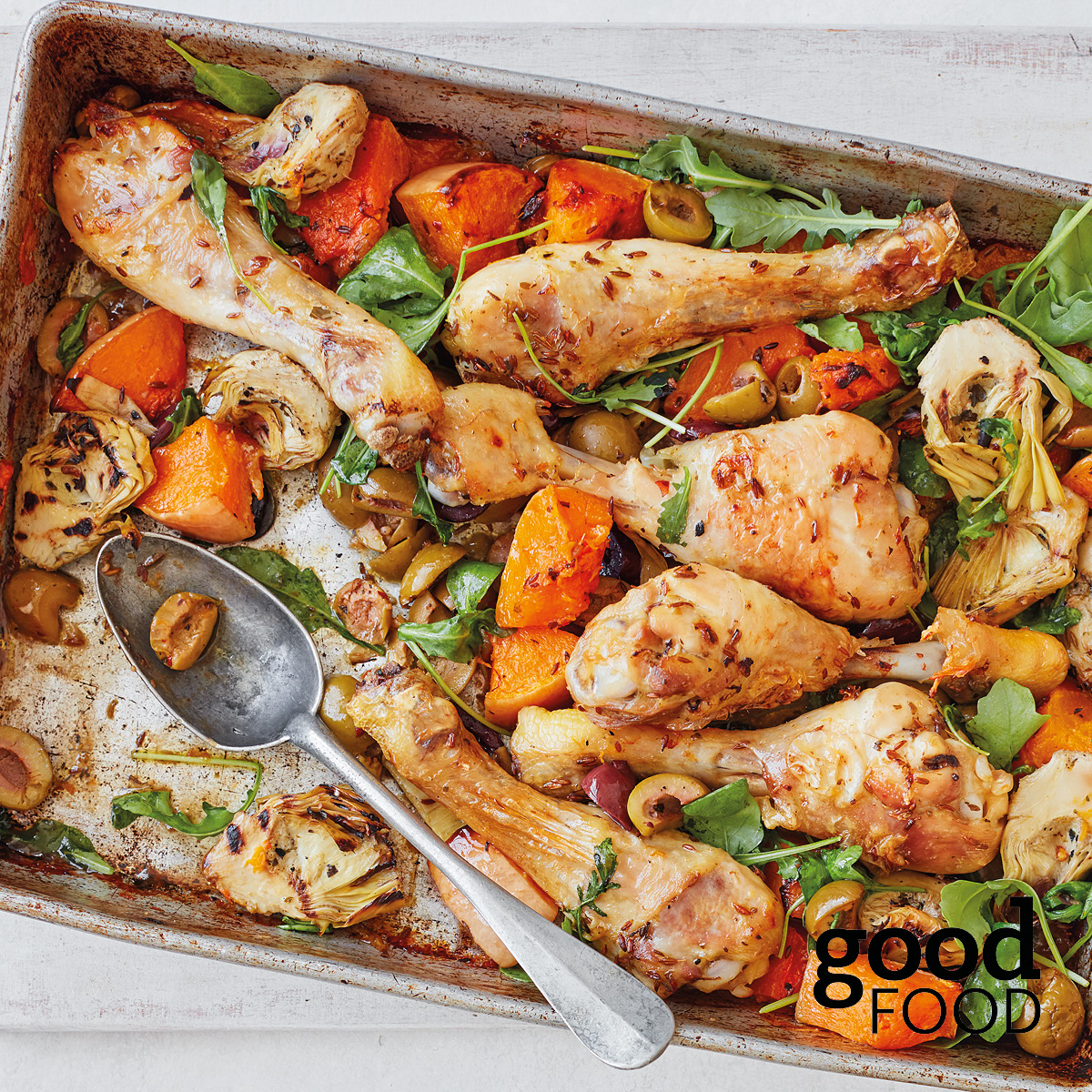Oregano chicken & squash traybake