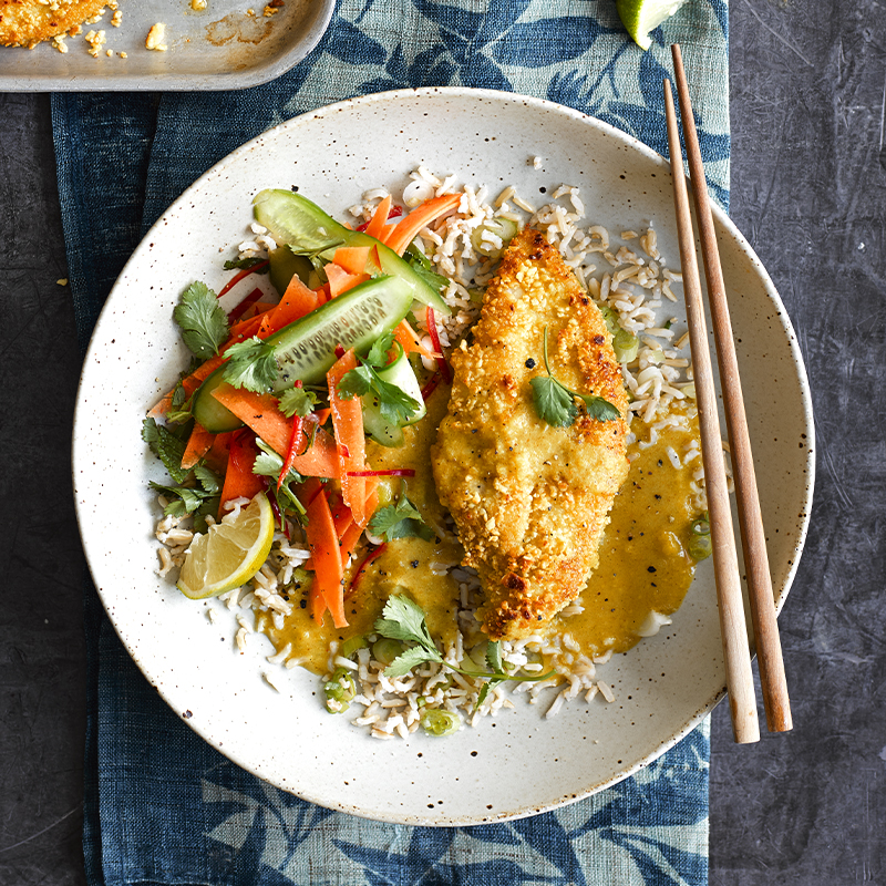 Healthy chicken katsu curry