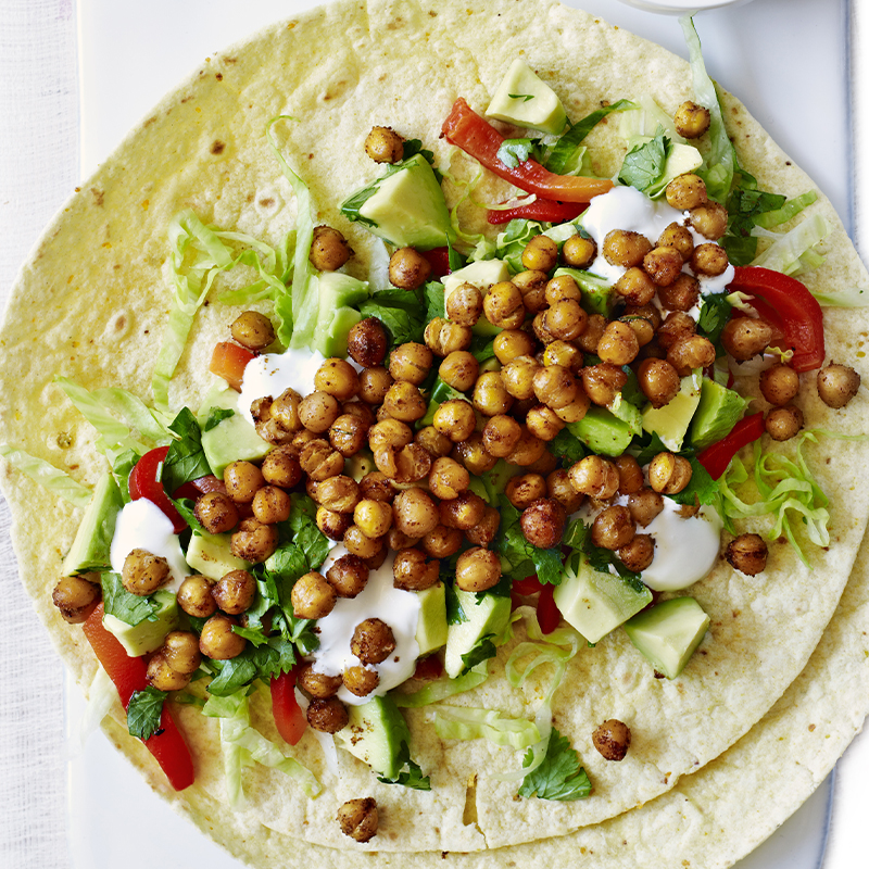 Roasted chickpea wraps