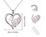 Mom Heart Necklace in Silver - Image 