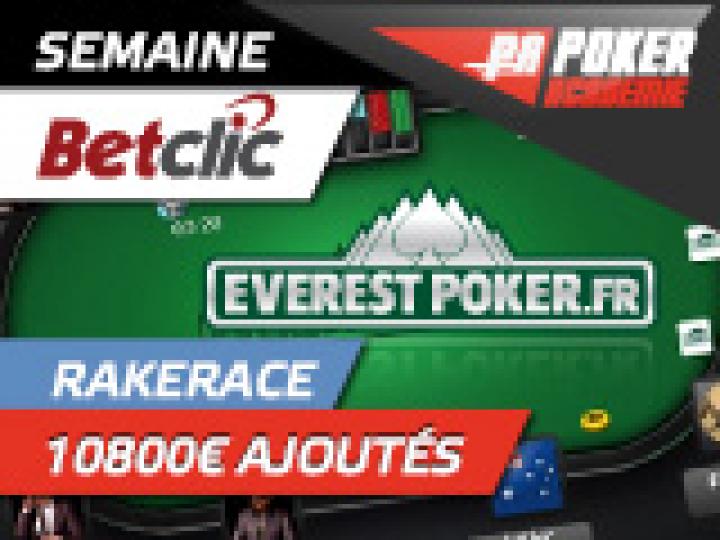 Semaine Everest-Betclic Poker avec 10 800 € ajoutés