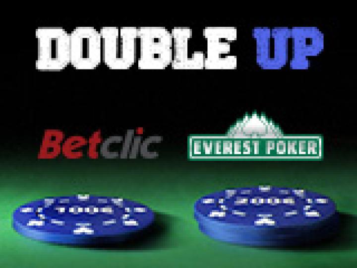 Doublez votre 1er dépôt sur Everest-Betclic Poker