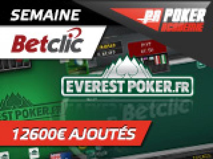 Semaine Everest-Betclic Poker avec 12 600 € ajoutés