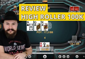 Analyse de mains dans le high Roller Sunday 100K (1)