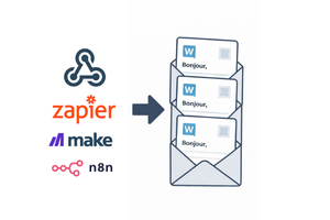 Envoyer automatiquement des lettres via Zapier, n8n, Make