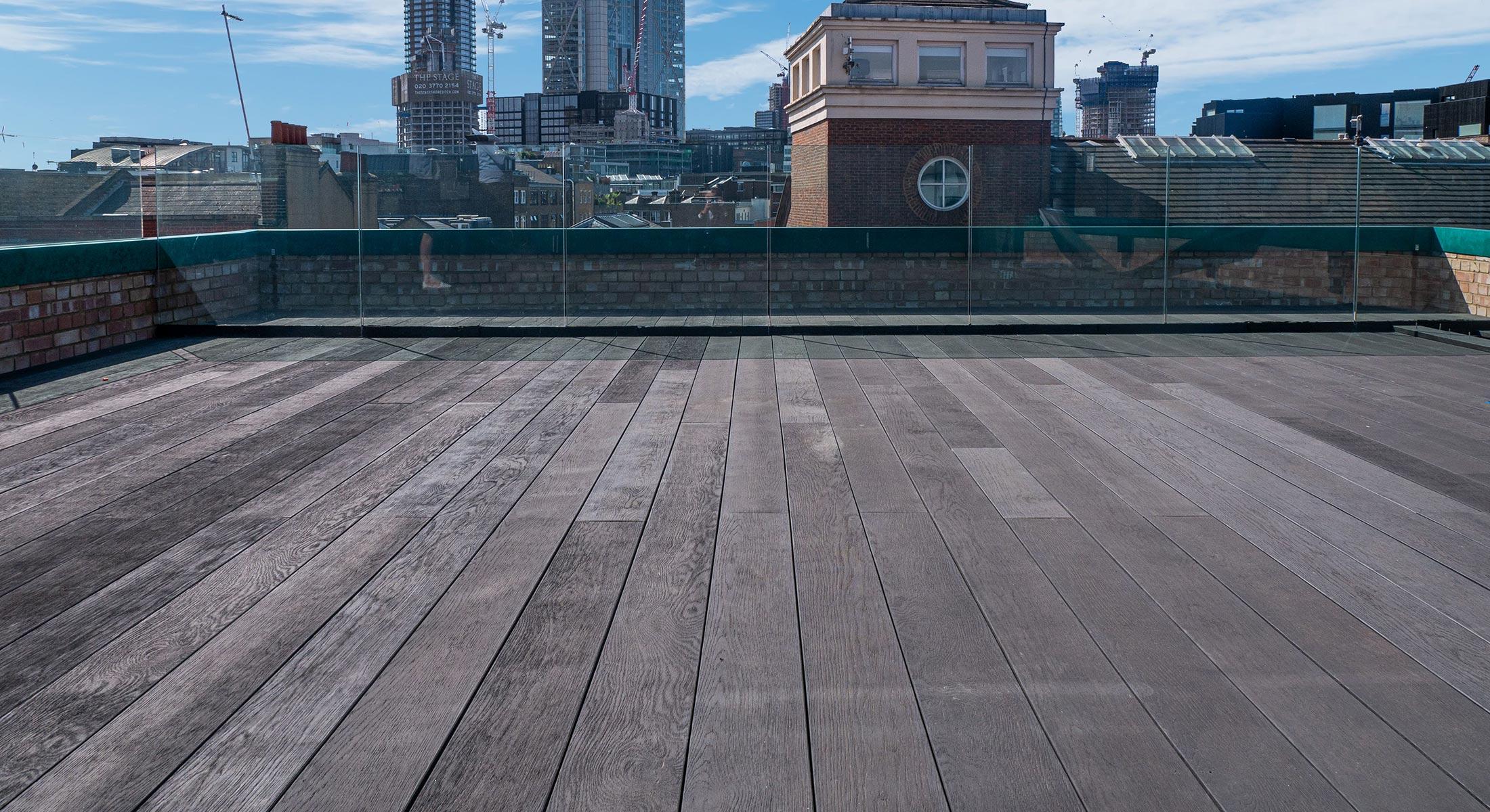 Burnt cedar rooftop