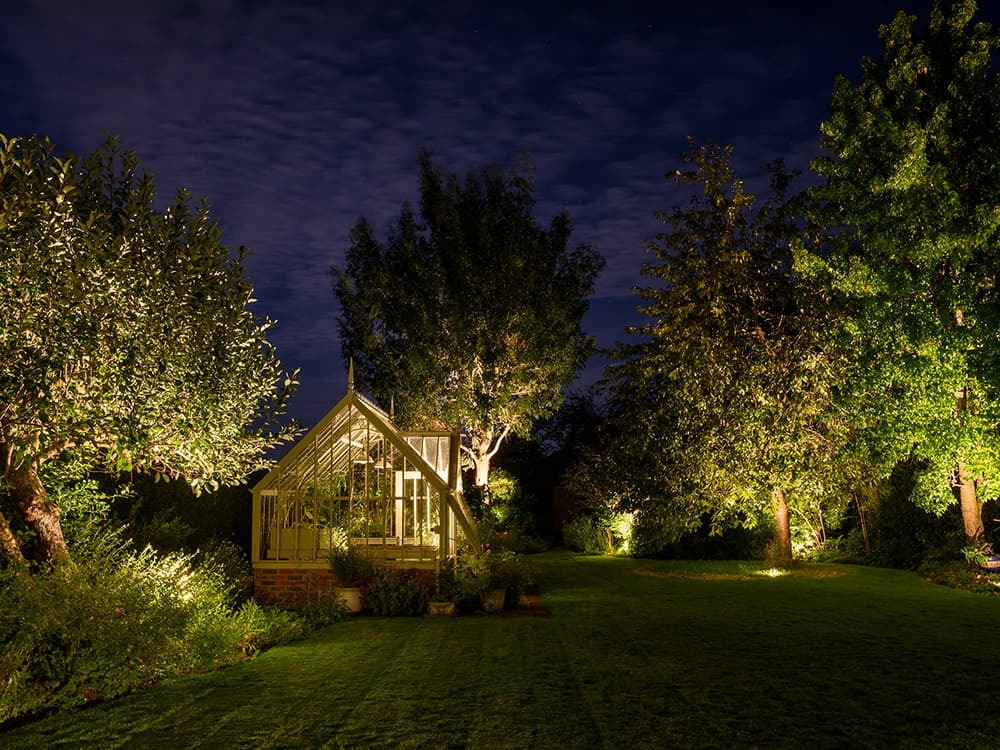 Professional garden lighting design by Moonlight Design featuring Hunza exterior fittings