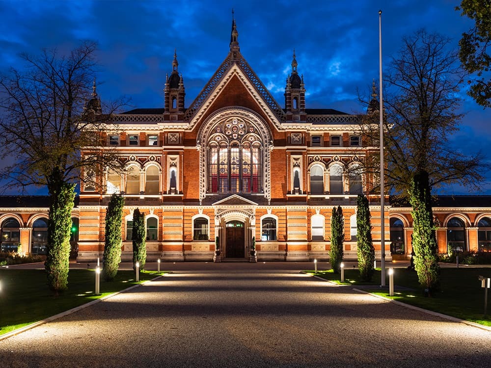 Hunza exterior lighting at Dulwich College — award-winning scheme by Moonlight Design