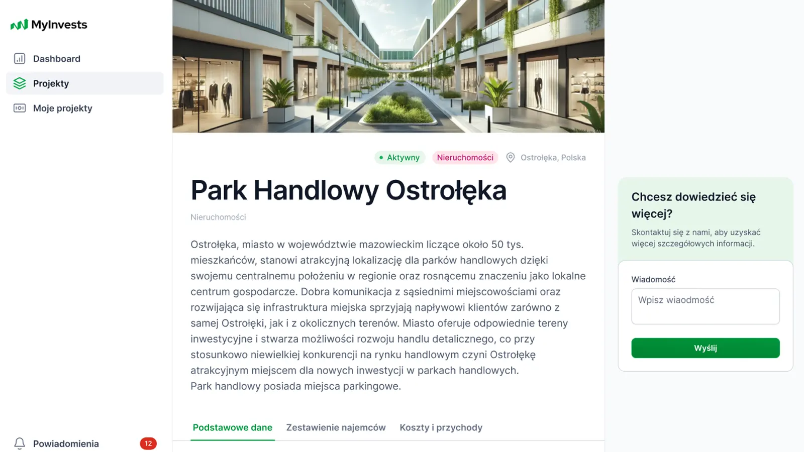 Creating projects for investors