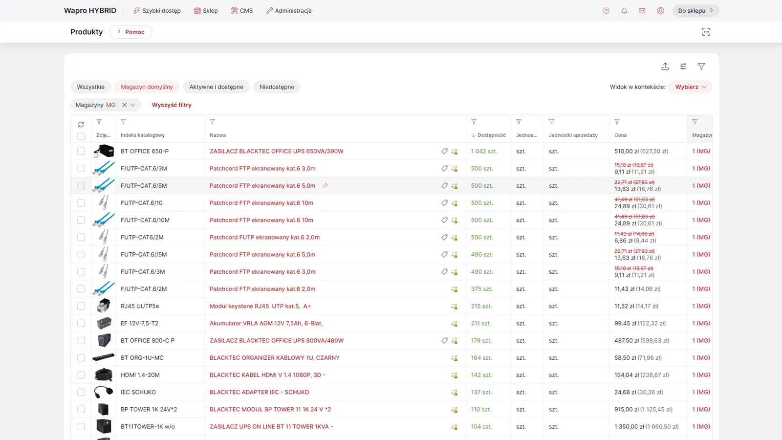 Standardization of product data