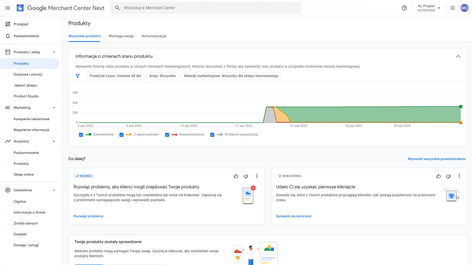 Systematic transfer of products to Google Merchant
