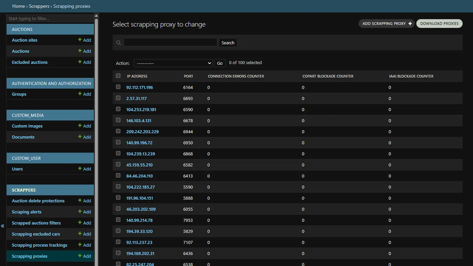 Proxy server support