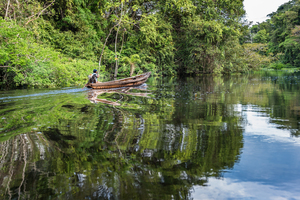 Boat on Nauta Caño river, Peruvian Amazon