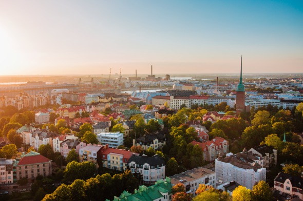 Aerial view of Helsinki, Finland