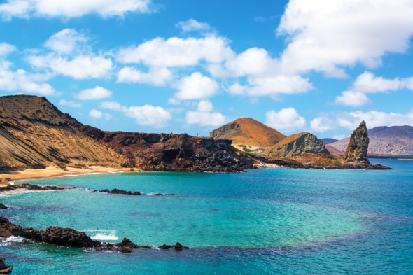 Underwater crater off Bartolome Island, Galapagos