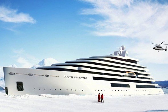 Artist's impression of Crystal Endeavor in the polar regions
