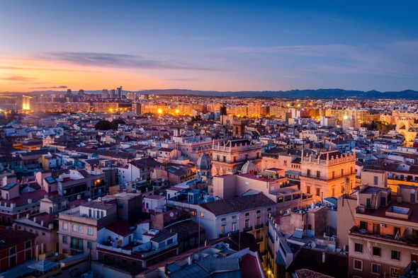 Sunset over Valencia, Spain