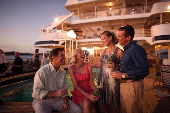 Socialising on board SeaDream Yacht Club