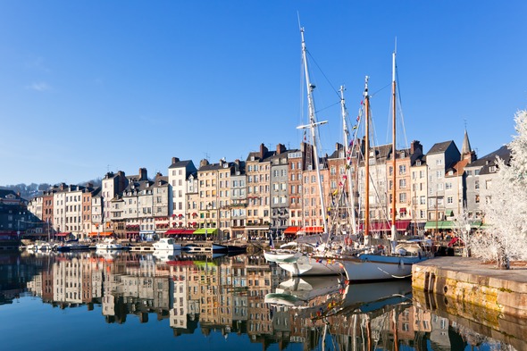 Boats in Honfleur harbour, France