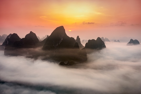 Karst mountains near Guilin, China