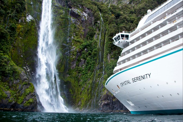 Crystal Serenity in Milford Sound, New Zealand