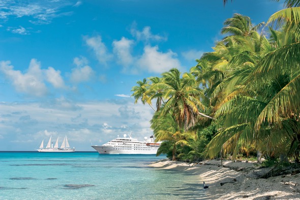 Two Windstar yachts in the Caribbean