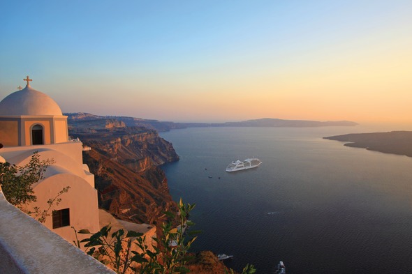 Silversea cruise in Santorini, Greek Islands