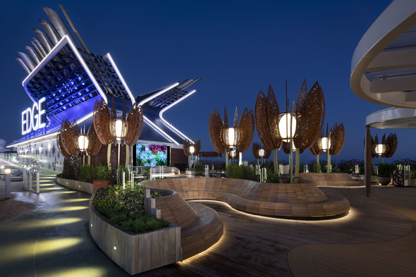 Celebrity Edge - Rooftop garden at night