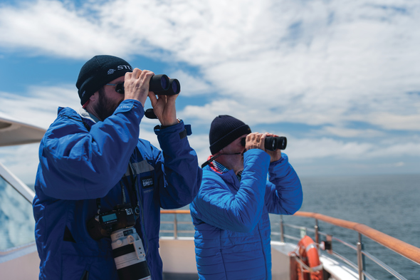Silversea guests on deck in Antarctica