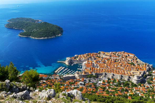 Aerial view of Dubrovnik old town