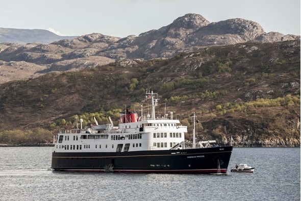 Hebridean Princess cruising off the coast of Scotland