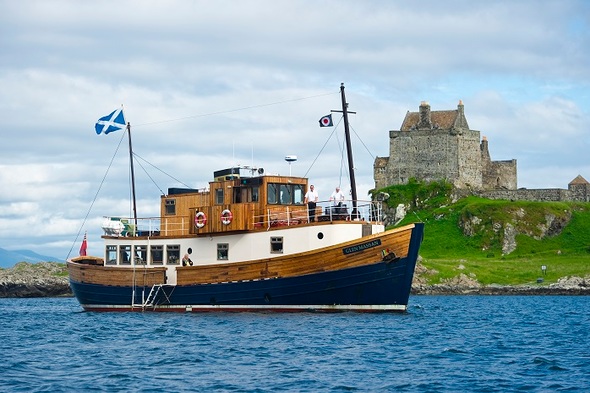 The Majestic Line - Glen Massan moored off Duart Castle, Scotland